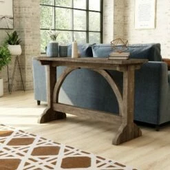 Jobrin Double Pedestal Console Table Reclaimed Oak - miBasics -Console Tables Sales unnamed file 1045