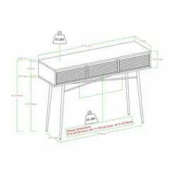 Mid-Century Modern Fluted 3 Drawer Entry Table - Saracina Home Solid White/birch -Console Tables Sales unnamed file 1061