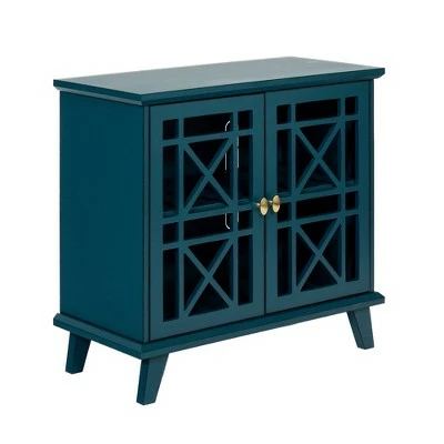 Versatile Fretwork Accent Storage Console - Saracina Home Blue 8 Versatile Fretwork Accent Storage Console - Saracina Home Blue - Image 6
