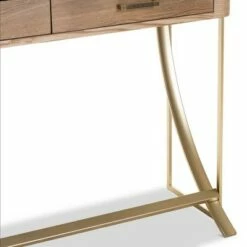 Lafoy Natural Finished Wood and Finished 2 Drawer Console Table Brown - Baxton Studio -Console Tables Sales unnamed file 1122