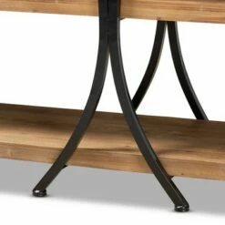 Terrell Wood and Metal Console Table Brown - Baxton Studio -Console Tables Sales unnamed file 1130