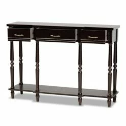 Hallan Wood 3 Drawer Console Table - Baxton Studio White