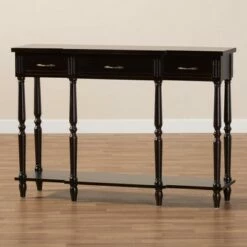 Hallan Wood 3 Drawer Console Table - Baxton Studio White -Console Tables Sales unnamed file 1155