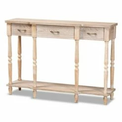 Hallan Wood 3 Drawer Console Table - Baxton Studio White -Console Tables Sales unnamed file 1157