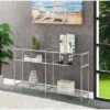 54" Royal Crest 3 Tier Glass Console Table Clear Glass/Chrome - Breighton Home -Console Tables Sales unnamed file 1213