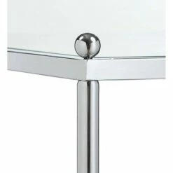 54" Royal Crest 3 Tier Glass Console Table Clear Glass/Chrome - Breighton Home -Console Tables Sales unnamed file 1216