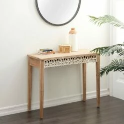 Olivia & May Large Farmhouse Wood Console Table Brown - Olivia & May