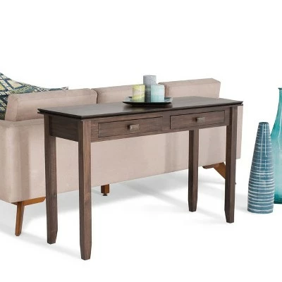 46" Medium Stratford Solid Wood Console Sofa Table - Wyndenhall Natural Aged Brown 3 46" Medium Stratford Solid Wood Console Sofa Table - Wyndenhall Natural Aged Brown
