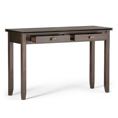 46" Medium Stratford Solid Wood Console Sofa Table - Wyndenhall Natural Aged Brown 4 46" Medium Stratford Solid Wood Console Sofa Table - Wyndenhall Natural Aged Brown - Image 2