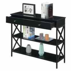 Tucson 1 Drawer Console Table with Shelves - Breighton Home Gray/black -Console Tables Sales unnamed file 1267