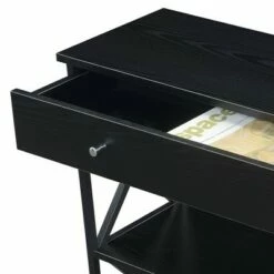 Tucson 1 Drawer Console Table with Shelves - Breighton Home Gray/black -Console Tables Sales unnamed file 1268