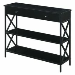Tucson 1 Drawer Console Table with Shelves - Breighton Home Gray/black -Console Tables Sales unnamed file 1269