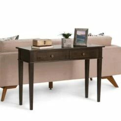 44" Sterling Solid Wood Contemporary Console Sofa Table Tobacco Brown - WyndenHall