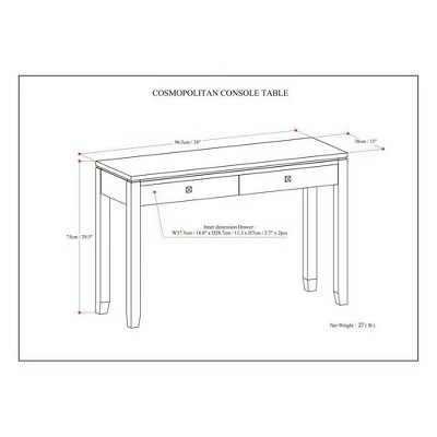 Essex Console Sofa Table - WyndenHall Brunette Mahogany Brown 8 Essex Console Sofa Table - WyndenHall Brunette Mahogany Brown - Image 6