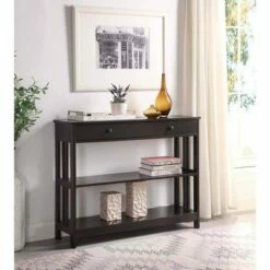 Breighton Home Mission 1 Drawer Console Table - Johar Furniture Gray