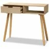Elwyn Wood 1 Drawer Console Table Light Brown - Baxton Studio -Console Tables Sales unnamed file 1392