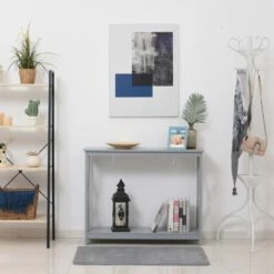 HomCom 2-Tier Bench Sofa Console Table with Underneath Storage Shelf for the Entryway Living Room and Hallway -Console Tables Sales unnamed file 1420