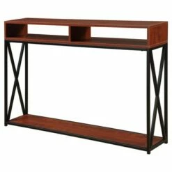 Breighton Home Tucson Deluxe 2 Tier Console Table - Convenience Concepts Weathered Gray/black -Console Tables Sales unnamed file 1431