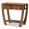Capote Wood 2 Drawer Console Table - Baxton Studio Dark Brown -Console Tables Sales unnamed file 1438