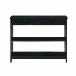 Town Square 1 Drawer Console Table with Shelves - Breighton Home Black -Console Tables Sales unnamed file 1463