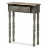 Noemie Country Cottage Farmhouse Finished 1 Drawer Console Table Brown - Baxton Studio -Console Tables Sales unnamed file 1471