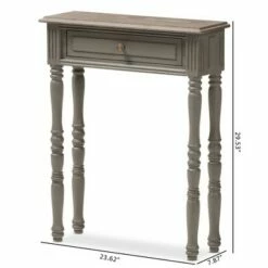 Noemie Country Cottage Farmhouse Finished 1 Drawer Console Table Brown - Baxton Studio -Console Tables Sales unnamed file 1480