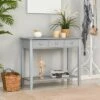 HOMCOM Console Table Industrial Desk with Drawer Bottom Shelf & Large Tabletop for Pictures Great for the Entryway -Console Tables Sales unnamed file 1562