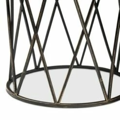 Finnick Antique Metal End Table Black - Baxton Studio