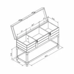 Millan Trunk Style Sofa Table Vintage Walnut - HOMES: Inside + Out -Console Tables Sales unnamed file 1600