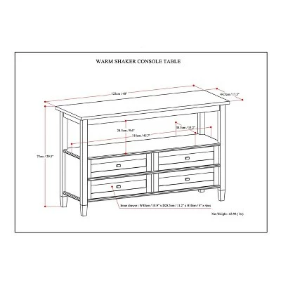 48" Norfolk Solid Wood Console Sofa Table - Wyndenhall Distressed Gray 10 48" Norfolk Solid Wood Console Sofa Table - Wyndenhall Distressed Gray - Image 8
