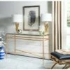 Baumgarten Glass Console Table Gold - Safavieh