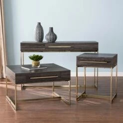 Frondi Long Console Table Black Oak/Antique Brass - Aiden Lane -Console Tables Sales unnamed file 1716