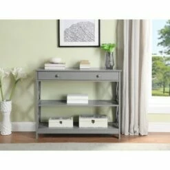 31.5" Oxford 1 Drawer Console Table Gray - Breighton Home -Console Tables Sales unnamed file 1724