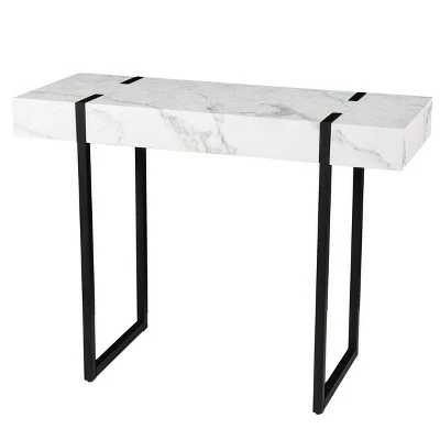 Wennan Modern Faux Marble Console Table Black/White - Aiden Lane 5 Wennan Modern Faux Marble Console Table Black/White - Aiden Lane - Image 3