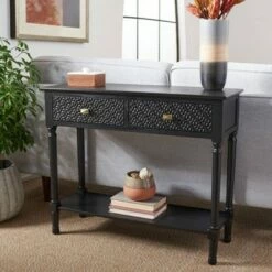 Halton 2 Drawers Console Table - Safavieh Brown