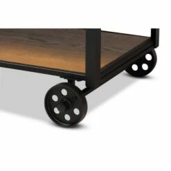 Felix Industrial Farmhouse Wood and Black Metal Console Cart Walnut Brown - Baxton Studio 13 Felix Industrial Farmhouse Wood and Black Metal Console Cart Walnut Brown - Baxton Studio -Console Tables Sales unnamed file 1770