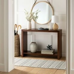 Threshold Designed W/Studio McGee Fullerton Wood Console Table with Shelf Brown - Threshold™ designed with Studio McGee