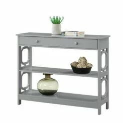 Omega 1 Drawer Console Table Gray - Breighton Home -Console Tables Sales unnamed file 1810