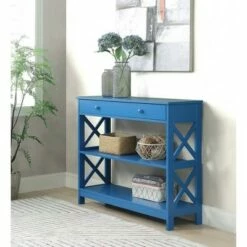 Oxford 1 Drawer Console Table Blue - Breighton Home -Console Tables Sales unnamed file 1821