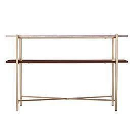 Amelia Faux Marble Console Table with Storage Brass - Aiden Lane 3 Amelia Faux Marble Console Table with Storage Brass - Aiden Lane