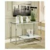 Tressie Chrome Glass Top Sofa Table White - HOMES: Inside + Out -Console Tables Sales unnamed file 1847