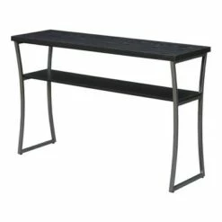 X Calibur Console Table Black Woodgrain/Gray - Breighton Home