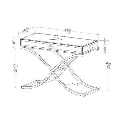 Sunkissed Modern Mirrored Sofa Table Brass - HOMES: Inside + Out 5 Sunkissed Modern Mirrored Sofa Table Brass - HOMES: Inside + Out - Image 3
