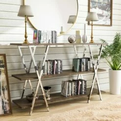 47" Seto 3 Shelf Console Table Dark Oak - HOMES: Inside + Out