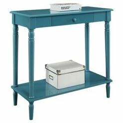 French Country Hall Table with Drawer/Shelf Blue - Breighton Home
