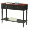French Country Two Drawer Hall Table Black/Cherry - Breighton Home