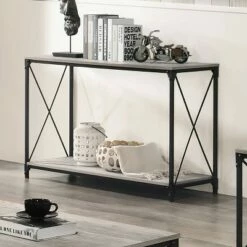 Rosslea Lower Shelf Sofa Table Black/Gray - HOMES: Inside + Out