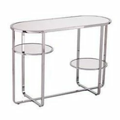 Malissa Mirrored Console Table with Storage Silver - Aiden Lane