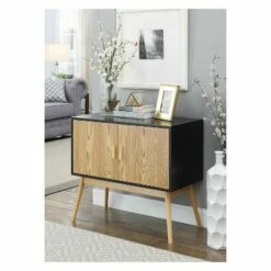 Oslo Storage Console Wood Grain/Gray/Black - Breighton Home -Console Tables Sales unnamed file 2017