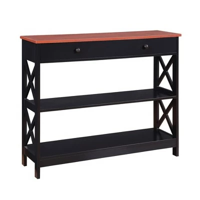 Oxford 1 Drawer Console Table Cherry/Black - Breighton Home 3 Oxford 1 Drawer Console Table Cherry/Black - Breighton Home